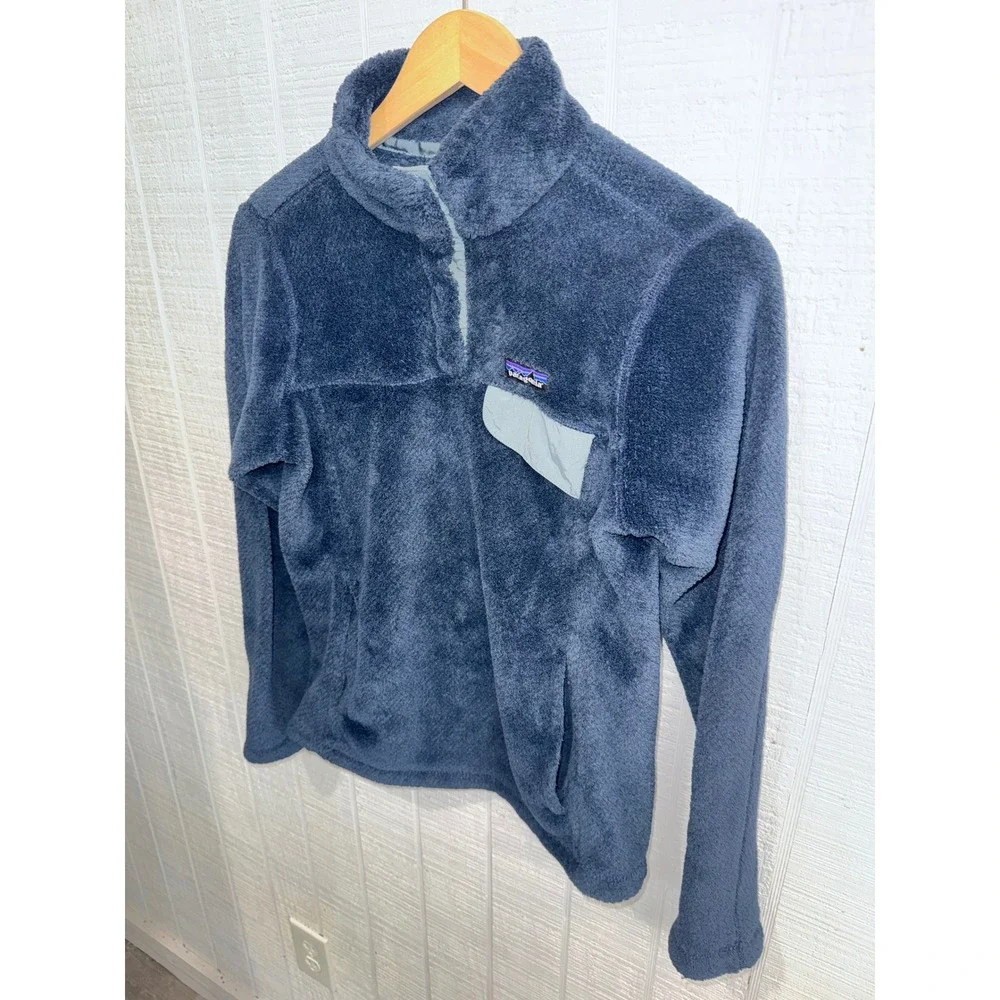 Patagonia Re-Tool Snap-T Pullover Women Medium Navy Blue Fleece Jacket 25442 M